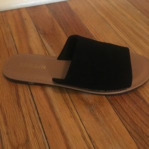 Shien black faux suede upper sandals